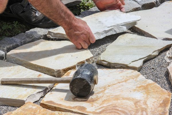 Stone Sidewalk Installation in Meridian